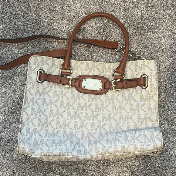 Michael Kors Tan and Cream Logo Tote - Picture 1 of 7
